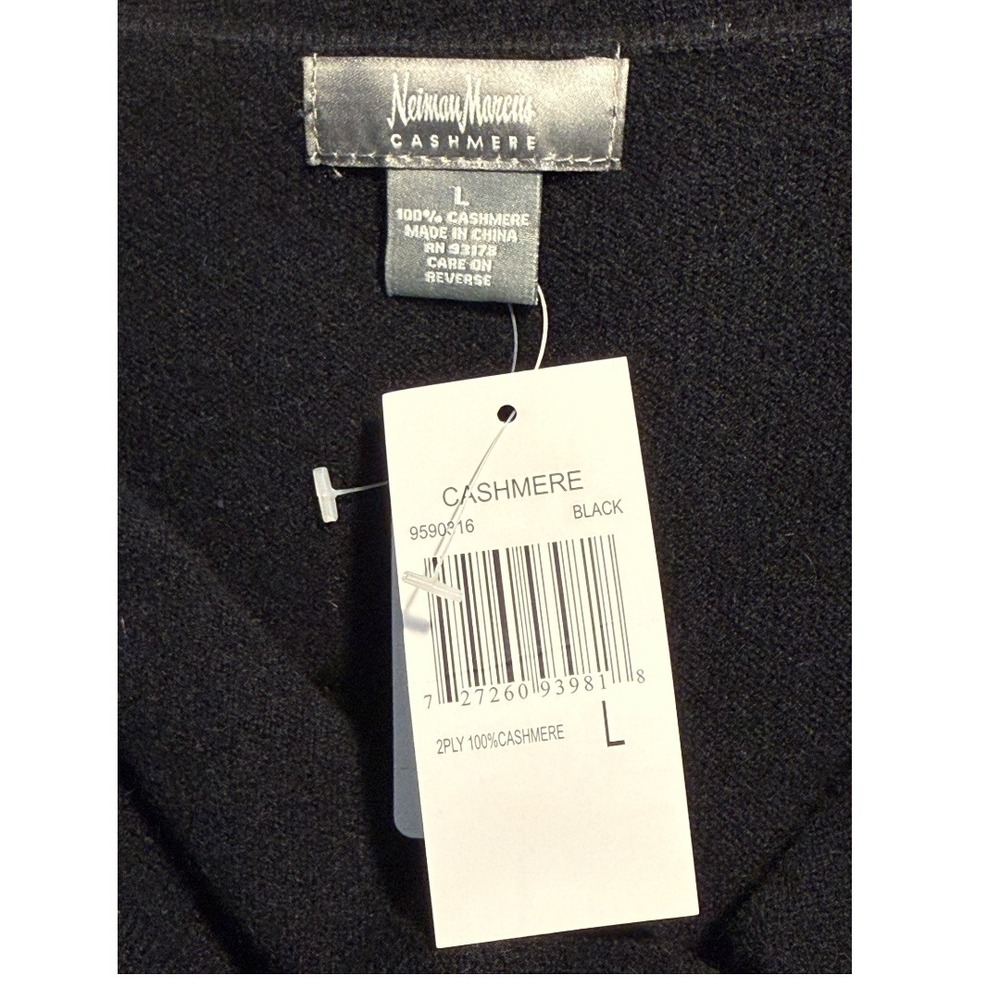 Neiman Marcus Cashmere Cowl Neck Sweater Women's Long Sleeve Black Size Large - Picture 5 of 8